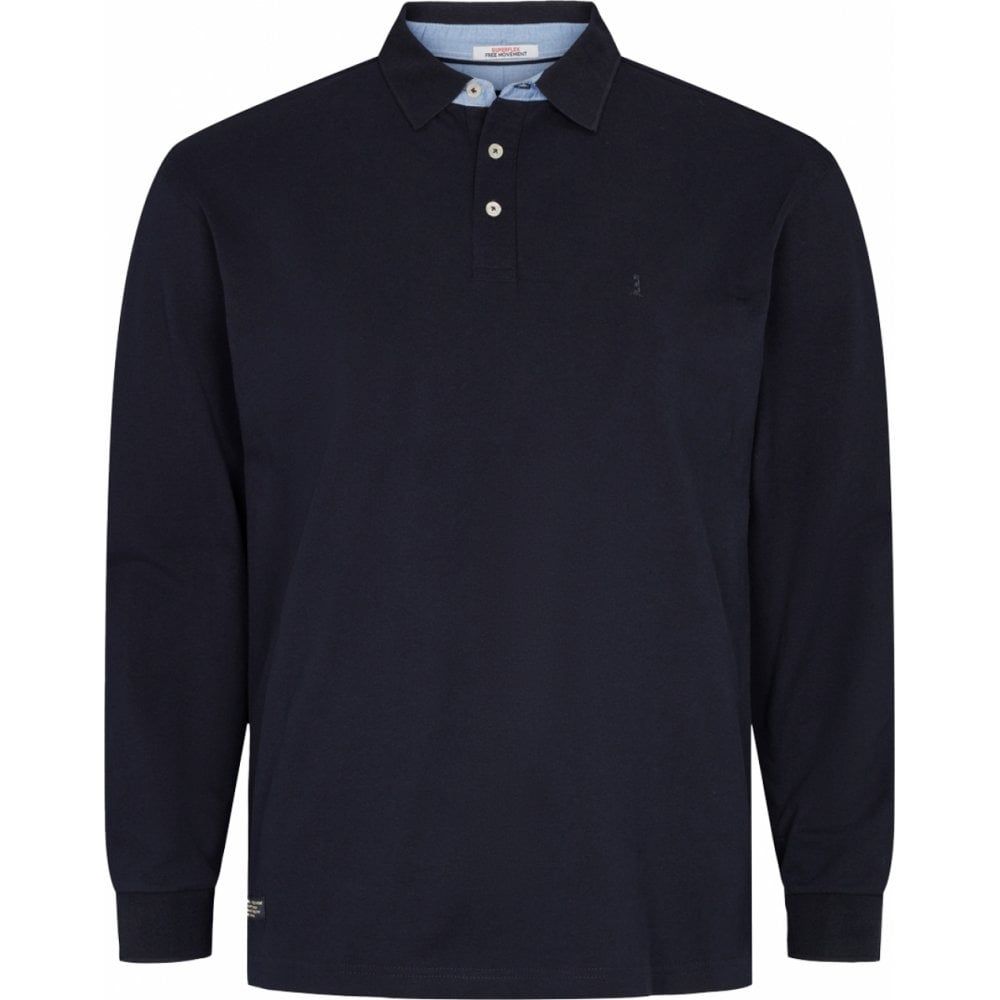 North 56°4 Mens Big Size Long Sleeve Plain Cotton Pique Polo
