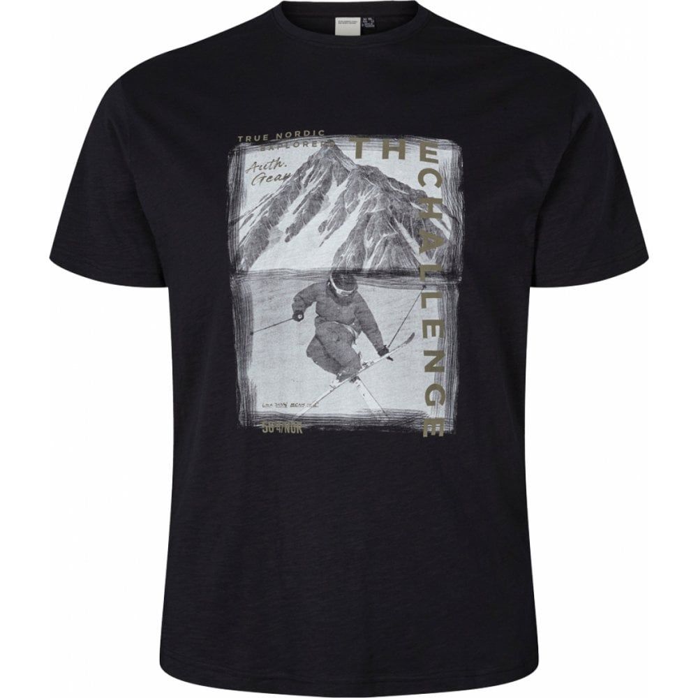 NORTH 56°4 Mens Big Size The Challenge Ski Print Cotton Crew Neck T Shirt