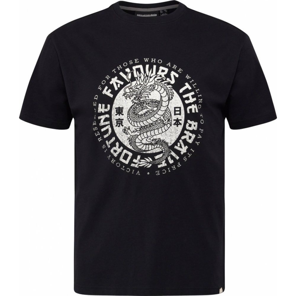 North Latitude Mens Big Size Dragon Print Crew Neck T Shirt