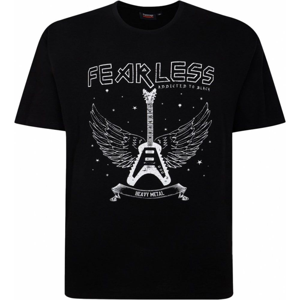 Espionage Mens Big Size Heavy Metal Guitar Print T Shirt