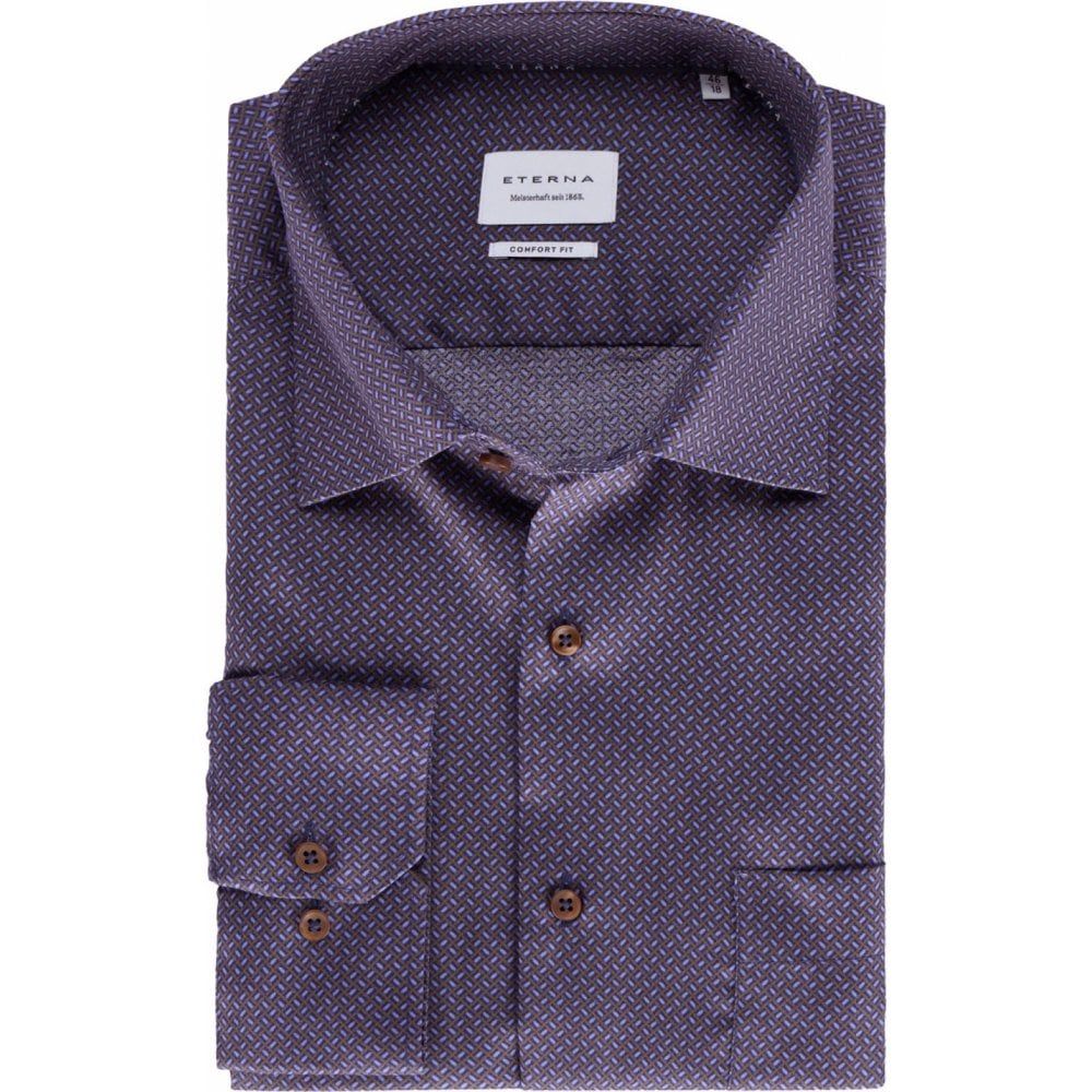 Eterna Mens Big Size Comfort Fit Cotton Formal Long Sleeve Shirt