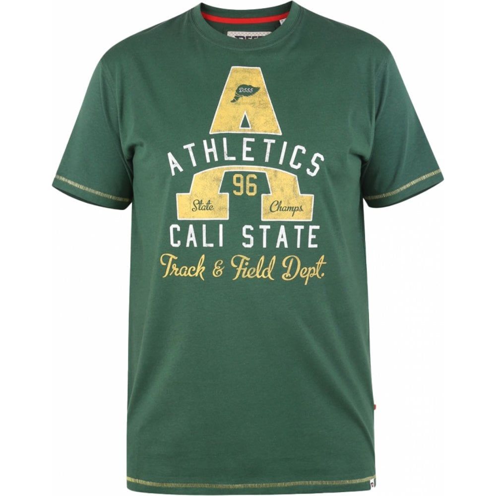 Duke Mens Big Size - Tovil - Athletic Print Cotton Crew Neck T Shirt
