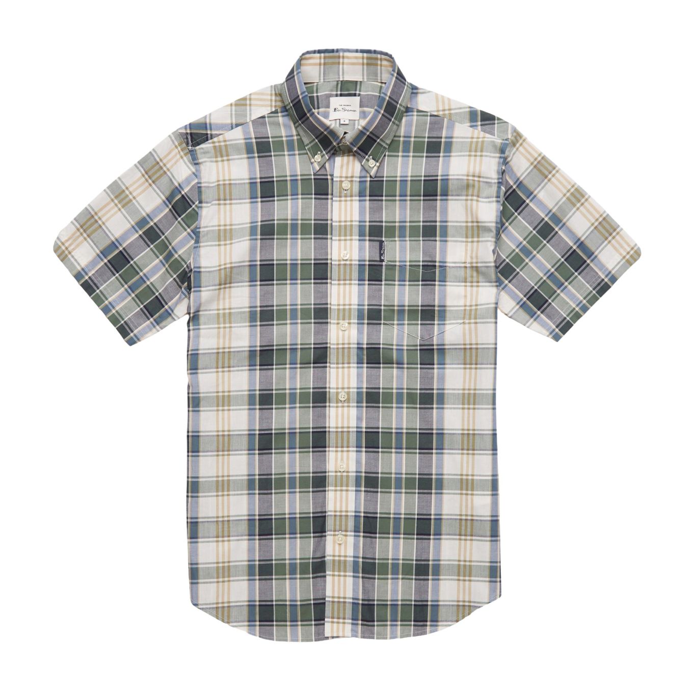 Ben Sherman Mens Big Size Button Down Collar Casual Short Sleeve Shirt