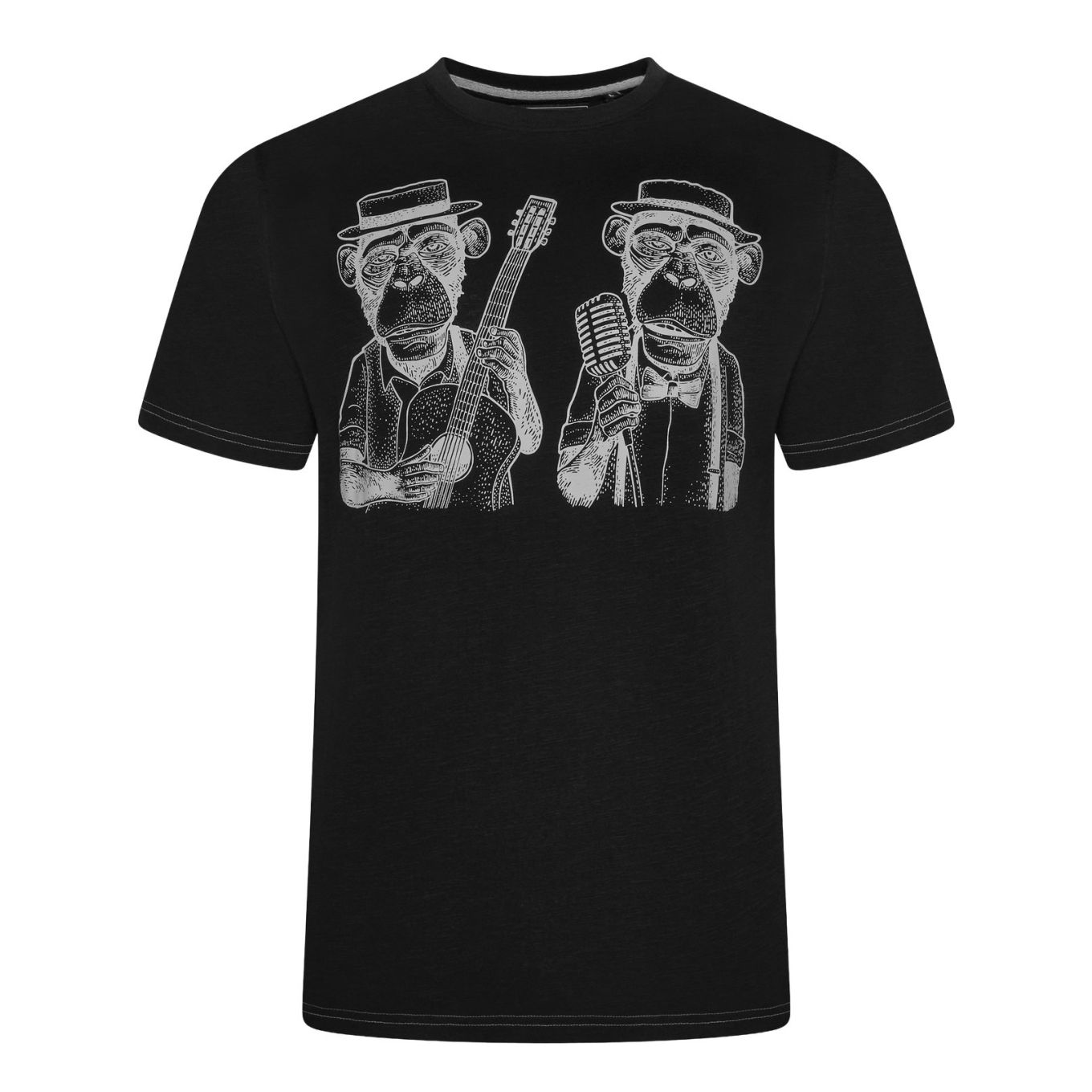Kam Mens Big Size Music Gorilla Printed Tee