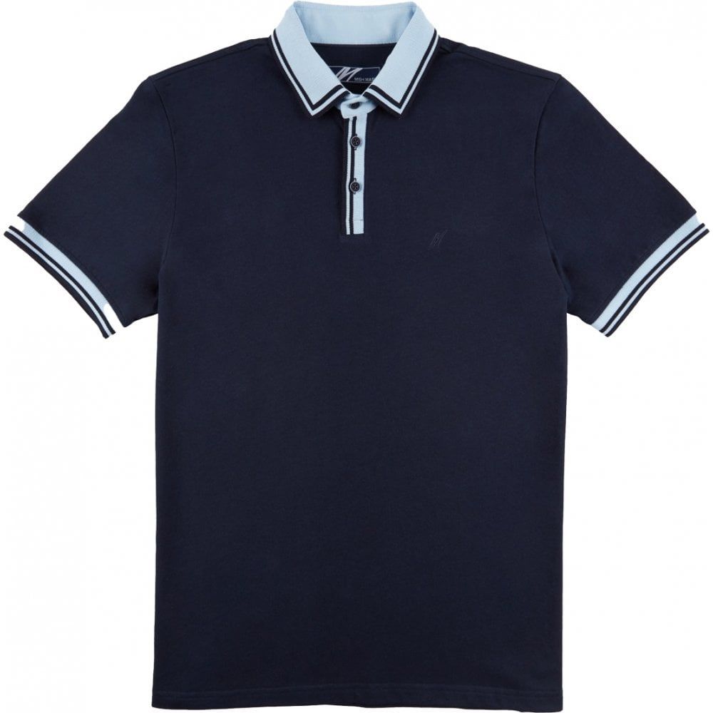 Mish Mash Mens Big Size Contrast Collar cotton Short Sleeve Polo
