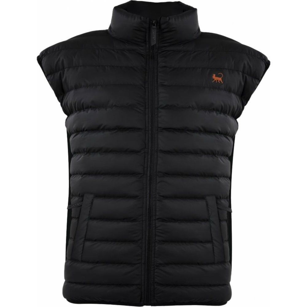 Lebrett Mens Big Size Horizontal Quilt Padded Gilet With Stretch Side Panel
