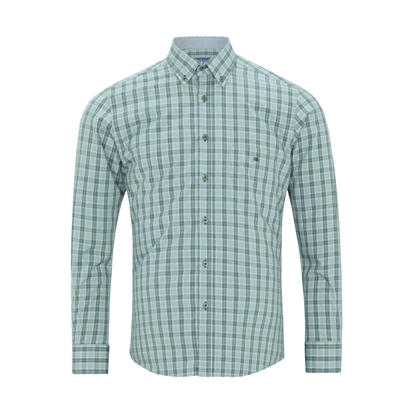 Drifter By Douglas and Grahame Mens Big Size Check Button Down Collar Casual Long Sleeve Shirt