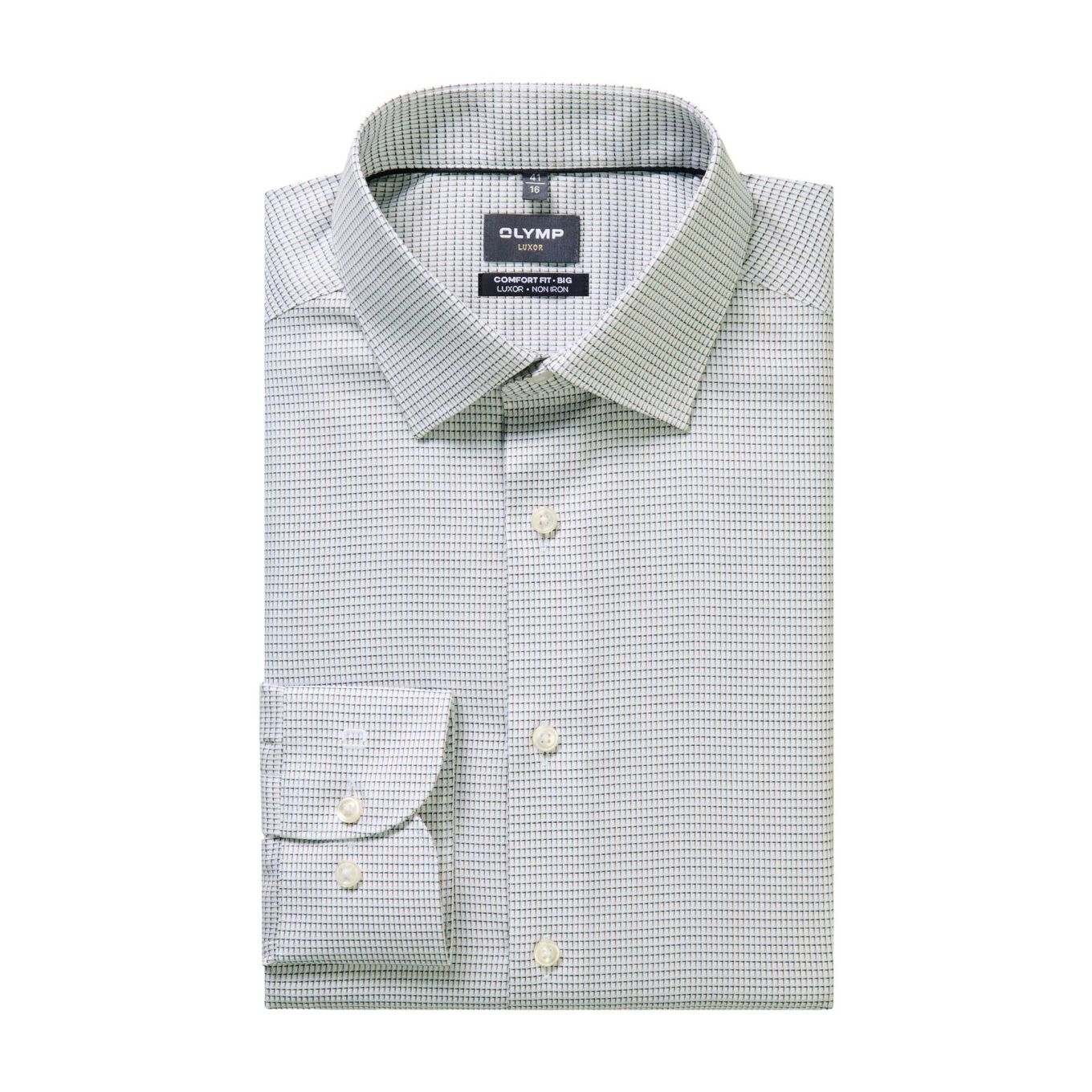 Olymp Mens Big Size Comfort Fit Non Iron Egyptian Cotton Formal Long Sleeve Shirt