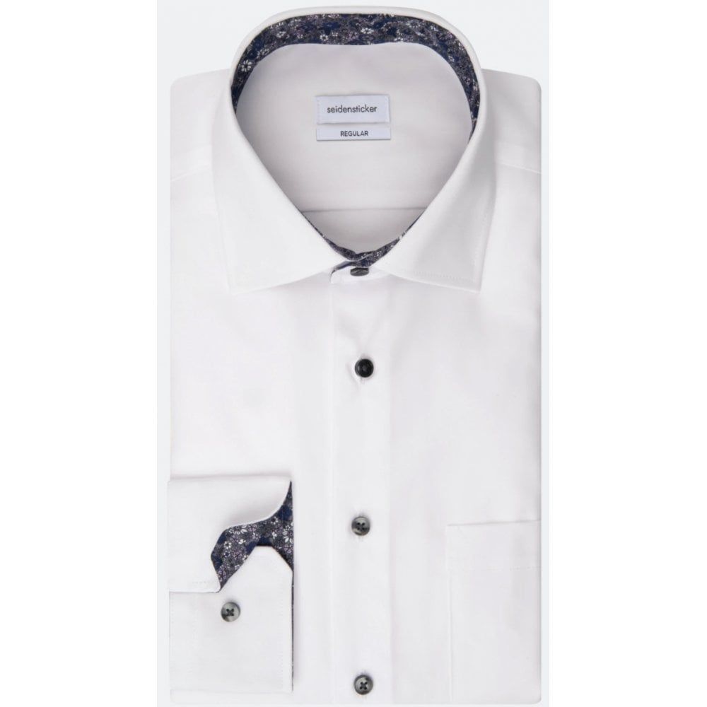 Seidensticker Mens Big Size Comfort Fit Plain Non Iron Formal Long Sleeve Shirt with Breast Pocket