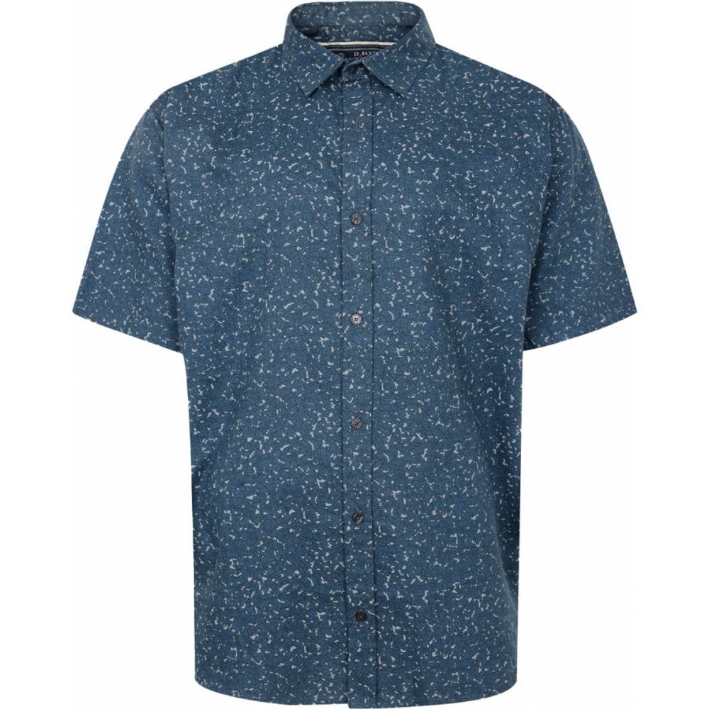 Ed Baxter Mens Big Size Abstract Print Cotton Casual Short Sleeve Shirt