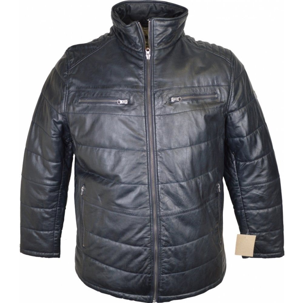 Redpoint Mens Big Size Soft Leather Stitch Leather Panelled Jacket
