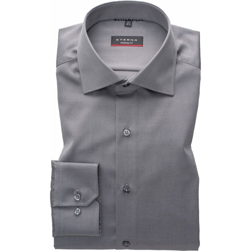 Eterna Mens Big Size Comfort Fit Cotton Twill Formal Long Sleeve Shirt