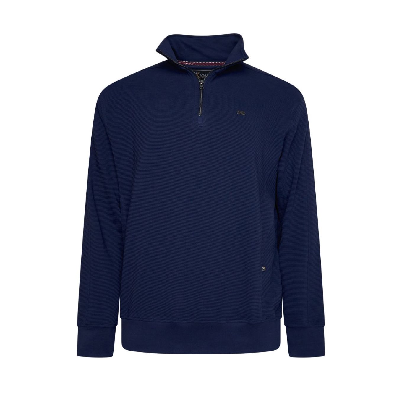 Kam Mens Big Size Quarter Zip Jersey Top