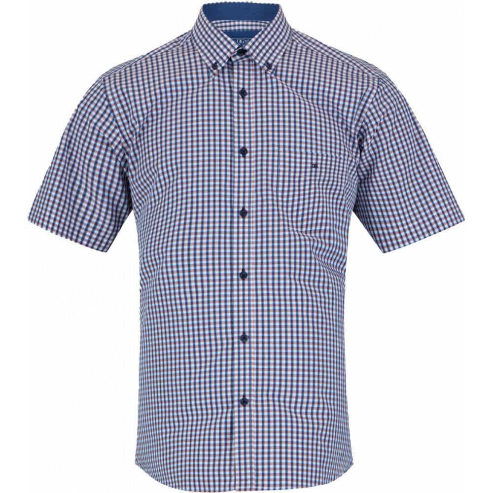 Douglas And Grahame Mens Big Size Check Cotton Button Down Collar Casual Short Sleeve Shirt