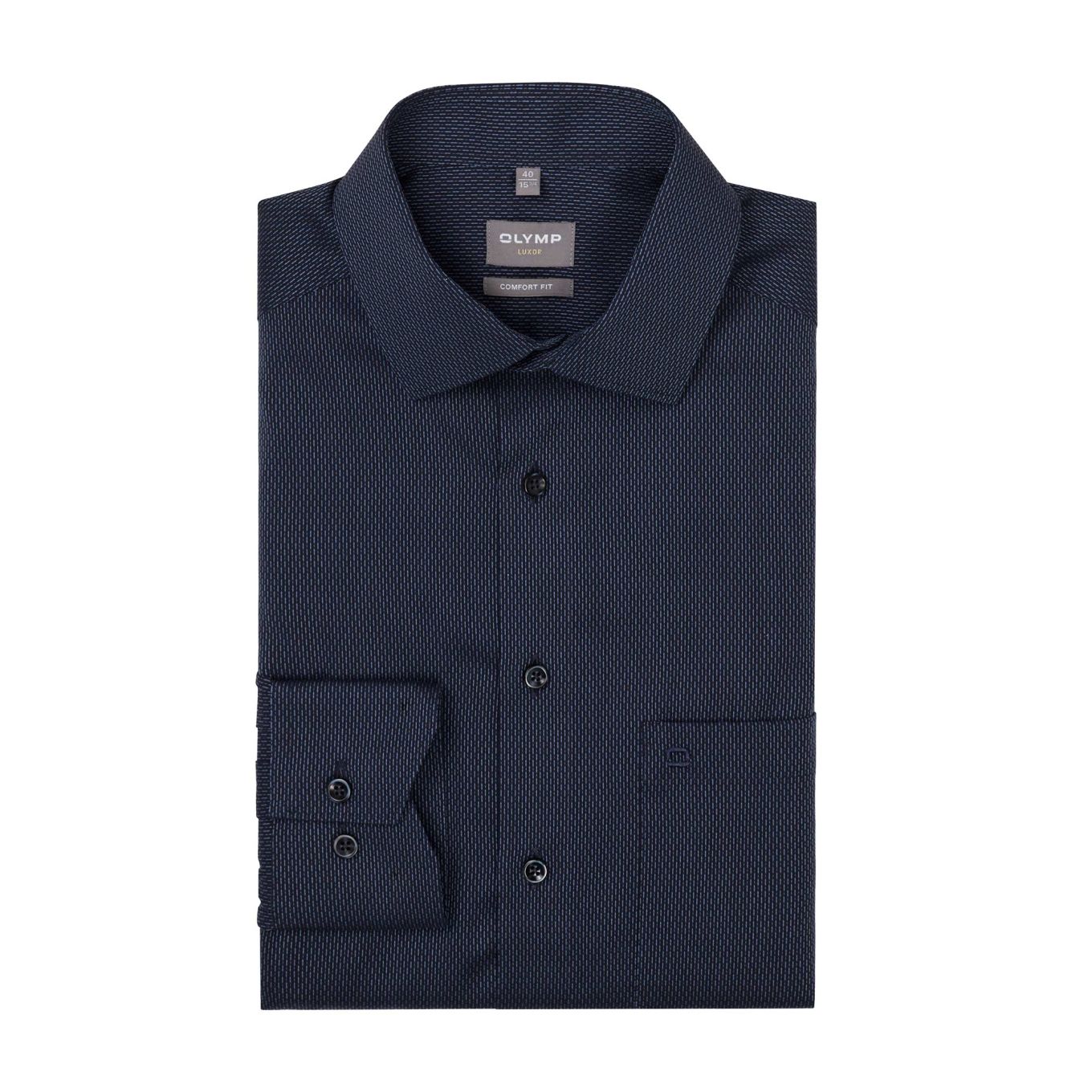 Olymp Mens Big Size Dash Pattern Comfort Fit Non Iron Egyptian Cotton Formal Long Sleeve Shirt