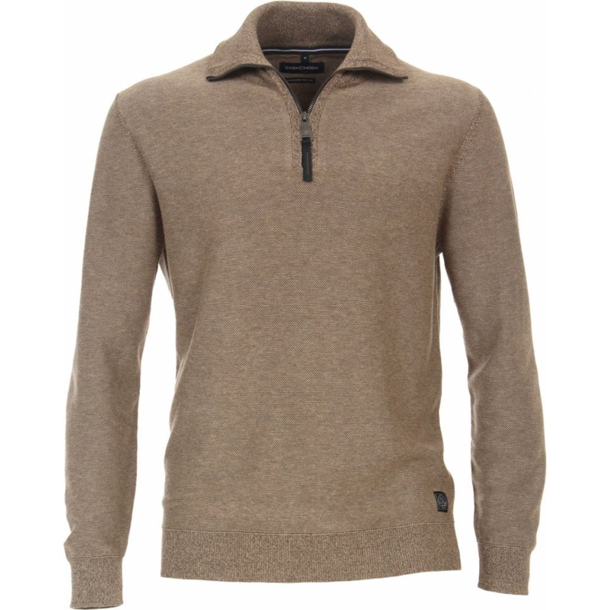Casa Moda Mens Big Size Knitted Quarter Zip Cotton Cashmere